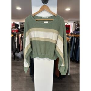 Free People We The Free Palo Alto Striped Pullover Sweatshirt Size M